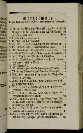 Verzeichniß der in diesem zwölften Bande enthaltenen Materien.