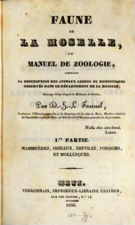 Faune de la Moselle, 1