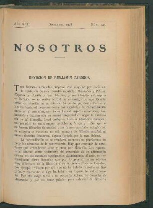 Devoción de Benjamin Taborga