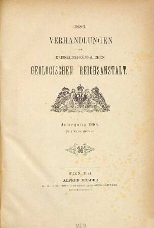 Verhandlungen der Geologischen Reichsanstalt. 1884