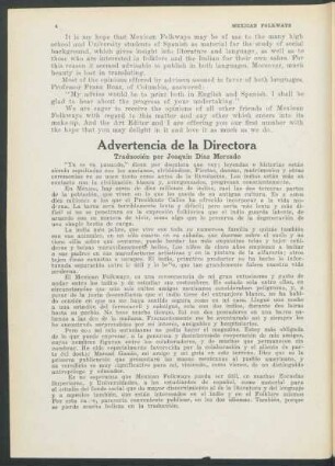 Advertencia de la Directora : Traducción
