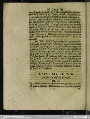 Caput XIV Et Ult. De Nova Causa in Processu