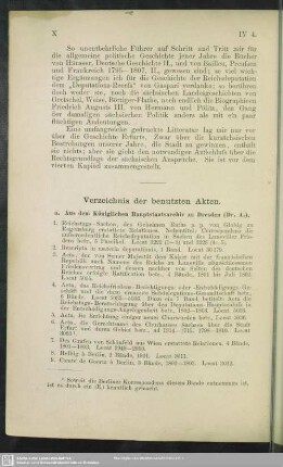 Verzeichnis der benutzten Akten