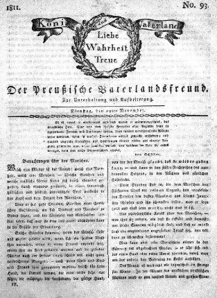 No. 93., vom 19ten November