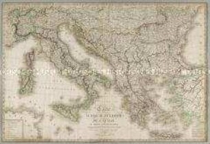 Carte de la Turquie d'Europe et de l'Italie