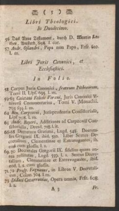 Libri Juris Canonici, et Ecclesiastici