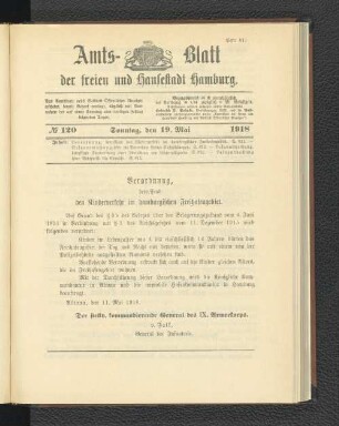 No. 120, 19. Mai 1918