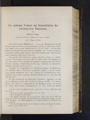 Ein einfacher Versuch zur Demonstration des Ludwigschen Phänomens