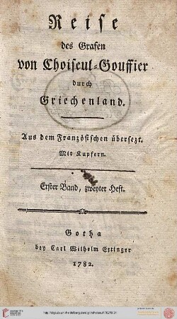 Band 1,2: Reise des Grafen von Choiseul-Gouffier durch Griechenland