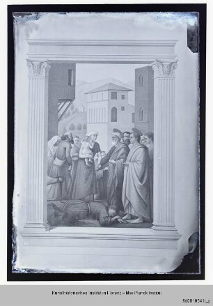 Der heilige Petrus verteilt Almosen und Tod des Ananias