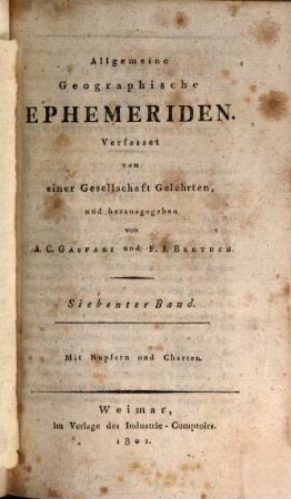 Allgemeine geographische Ephemeriden. 7. 1801