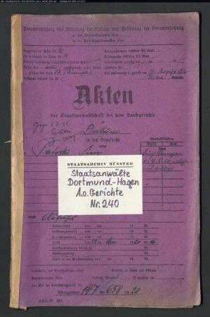 Angeklagter: Patocki, Franz; Angeklagter: Potocki, Franz: Aufruhr (Zugehörigkeit zur "Roten Armee" oder zur "Roten Garde")