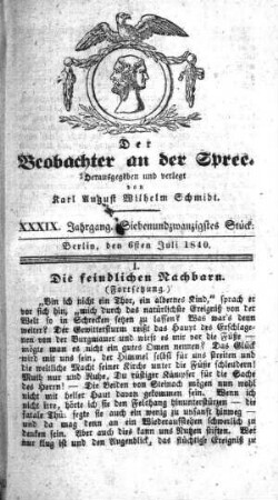 27. Stueck, 6. Juli 1840