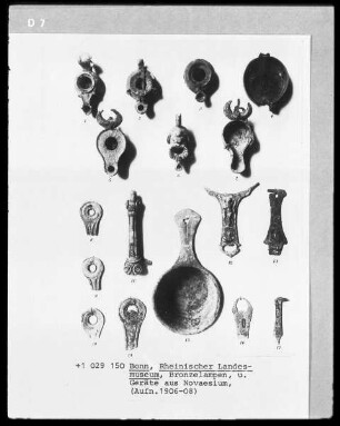 Bronzelampen und Geräte aus Novaesium