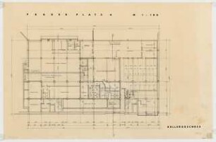 Wohn- und Geschäftshaus Prager Platz 4, Berlin-Wilmersdorf: Grundriss Kellergeschoss 1:100