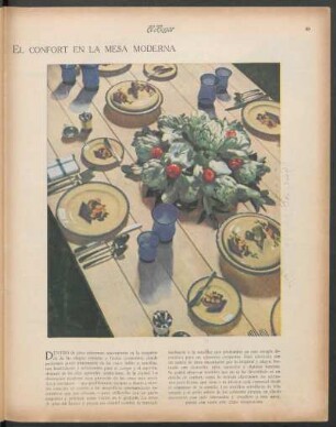 El confort en a mesa moderna