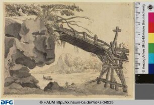 Brücke an einem Felsen