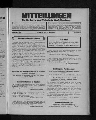 Jahrgang 1932, Hamburg, den 13. November, Nummer 46