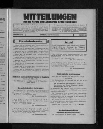 Jahrgang 1932, Hamburg, den 13. November, Nummer 46