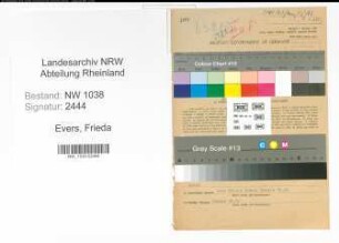 Entnazifizierung Frieda Evers , geb. 30.12.1911 (Angestellte)
