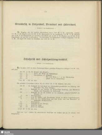 Grundbesitz in Stelzendorf, Bernsdorf und Hilbersdorf
