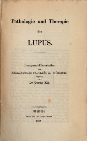 Pathologie und Therapie des Lupus