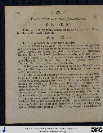 Prononciation des Consonnes.