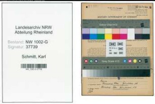 Entnazifizierung Karl Schmitt, geb. 09.05.1907 (Schuhmacher)