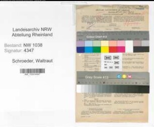 Entnazifizierung Waltraut Schroeder , geb. 27.12.1897 (Lehrerin)