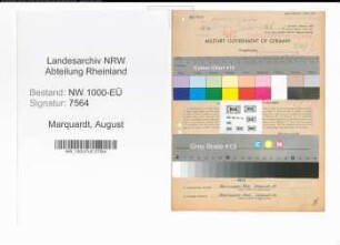 Entnazifizierung August Marquardt, geb. 10.09.1907 (Bergmann)