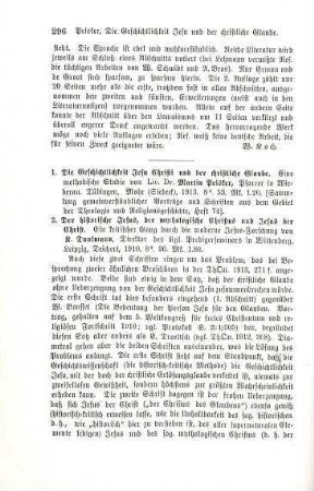 296-298 [Rezension] Peisker, Martin, Die Geschichtlichkeit Jesu Christi und der christliche Glaube