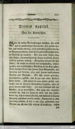 Drittes Kapitel. Von den Kennzeichen