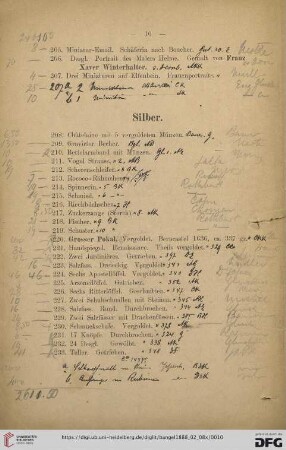 Silber (Nr. 208- 243)