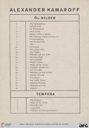 Tempera (Nr. 1-24)