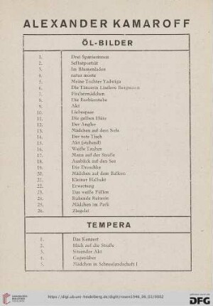 Tempera (Nr. 1-24)
