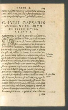 C. Iulii Caesaris Commentariorum De Bello Civili, Liber I.