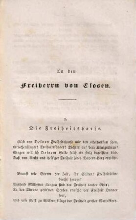 An den Freiherrn von Closen