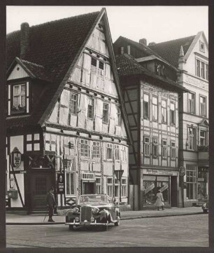 Aussenansicht der Gaststätte Westfälisches Haus. Detmold. Lange Straße. Papierabzug