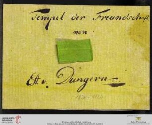 Stammbuch Emil A. von Dungern