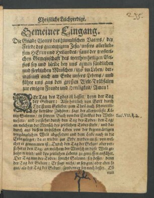 Gemeiner Eingang.