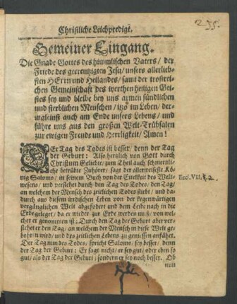 Gemeiner Eingang.