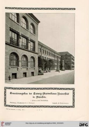 Der Erweiterungsbau der Ludwig-Maximilians-Universität in München