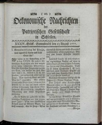 XXXIV. Stück. Sonnabends den 23 August 1777.