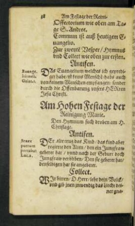 Am Hohen Festage der Reinigung Marie.
