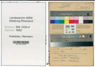Entnazifizierung Hermann Huelsdau , geb. 14.03.1892 (Maurer)