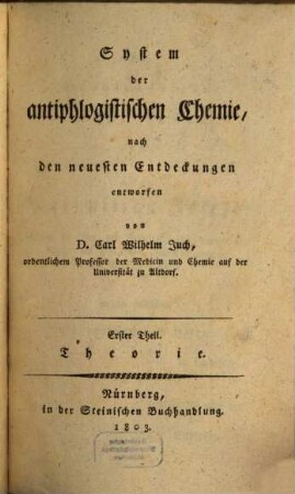 System der antiphlogistischen Chemie : Th. 1