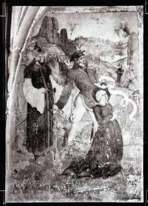 Margarethenkapelle; Wandbild, gebet vor der Hinrichtung