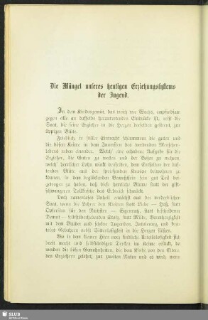 Die Mängel unseres heutigen Erziehungssystems der Jugend