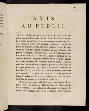 Avis Au Public