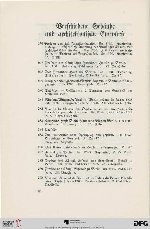 Verschiedene Gebaeude und architektonische Entwuerfe (Nr. 276-400)